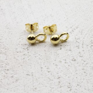 5 Paar Ohrstecker mit Kugel mit se, Ohrstecker Zubehr 9x5 mm