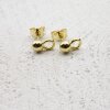 5 Pairs Earring Findings, Ear Posts with Loop, 9x5 mm