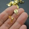 5 Pairs Earring Findings, Ear Posts with Loop, 10x15 mm