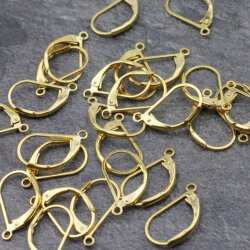 10 Pairs Raw Brass Lever Back With Tear Drop Earring Finding