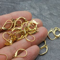 10 Pairs Raw Brass Lever Back With Tear Drop Earring Finding