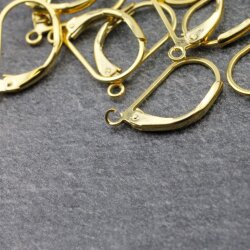 10 Pairs Raw Brass Lever Back With Tear Drop Earring Finding