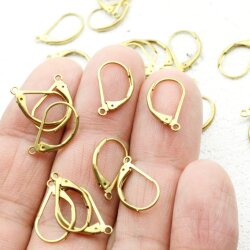 10 Pairs Raw Brass Lever Back With Tear Drop Earring Finding