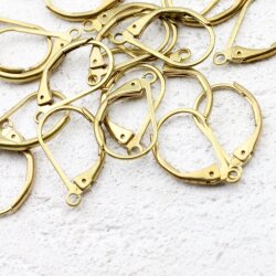 10 Pairs Raw Brass Lever Back With Tear Drop Earring Finding