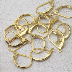 10 Pairs Raw Brass Lever Back With Tear Drop Earring Finding