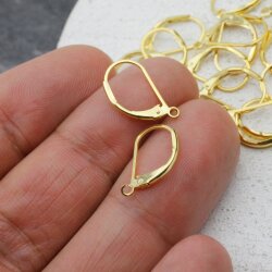 10 Pairs Raw Brass Lever Back With Tear Drop Earring Finding