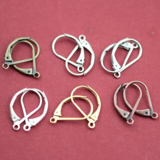 10 Pairs Raw Brass Lever Back With Tear Drop Earring Finding