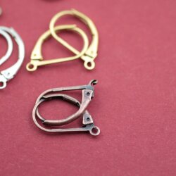 10 Pairs Raw Brass Lever Back With Tear Drop Earring Finding