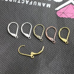 10 Pairs Raw Brass Lever Back With Tear Drop Earring Finding