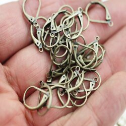 10 Pairs Raw Brass Lever Back With Tear Drop Earring Finding