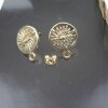 Earring Findings, Ear Posts with Loop, 15 mm, gold