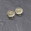 Earring Findings, Ear Posts with Loop, 15 mm, gold