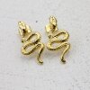 Snake stud earrings, gold