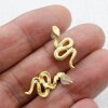 Snake stud earrings, mattgold