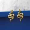 Snake stud earrings, mattgold