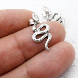 5 Pairs Snake stud earrings, antique silver