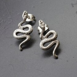 Ohrstecker Schlange Altsilber