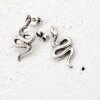 5 Pairs Snake stud earrings, antique silver