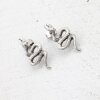 5 Pairs Snake stud earrings, antique silver