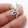 5 Pairs Snake stud earrings, antique silver