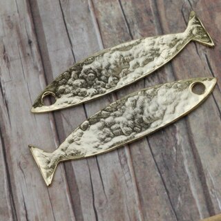 1 Fish Charms Pendant, Light Gold