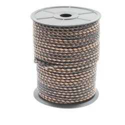1 m Black &Braun, Braided Leather Cord 4 mm