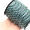 1 m Marineblau & Grün, Lederband rund geflochten 4 mm