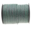 1 m Marineblau & Grün, Lederband rund geflochten 4 mm