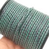 1 m Navy Blue & Green, Braided Leather Cord 4 mm