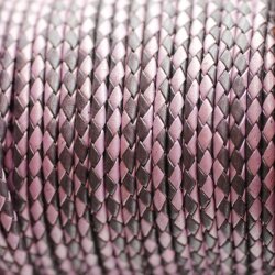 1 m PurpleTwilight, Braided Leather Cord 4 mm
