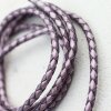 1 m PurpleTwilight, Lederband rund geflochten 4 mm