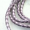 1 m PurpleTwilight, Braided Leather Cord 4 mm