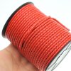 1 m Red, Braided Leather Cord 4 mm