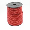 1 m Red, Braided Leather Cord 4 mm