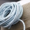 1 m Aqua Blue, Braided Leather Cord 4 mm