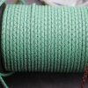 1 m Sea Green, Braided Leather Cord 4 mm