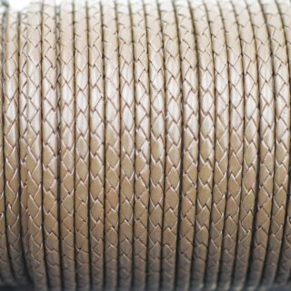 1 m Kupferbraun, Lederband rund geflochten 4 mm