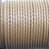 1 m Copper Brown, Braided Leather Cord 4 mm