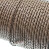 1 m Copper Brown, Braided Leather Cord 4 mm