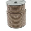 1 m Copper Brown, Braided Leather Cord 4 mm