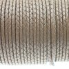 1 m Copper Brown, Braided Leather Cord 4 mm