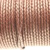 1 m Metallic Copper, Braided Leather Cord 4 mm