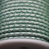 1 m Metallic Mintgrün, Lederband rund geflochten 4 mm