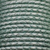 1 m Metallic Mintgrün, Lederband rund geflochten 4 mm