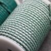 1 m Metallic Mint Green, Braided Leather Cord 4 mm