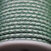 1 m Metallic Mint Green, Braided Leather Cord 4 mm