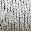 1 m Weiß, Lederband rund geflochten 4 mm