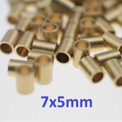 100 Raw Brass Tube, (7x5mm)