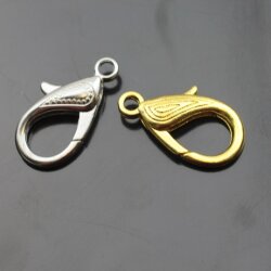 5 Large Brass Lobster Clasps 29 x15 mm