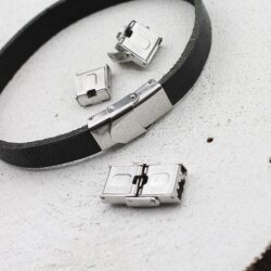 1 Stainless Steel Leather Cord Clasp 25*15 mm  (Ø...